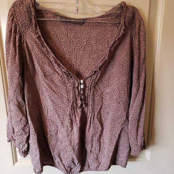 Zara Basics | Polka-dot Crop Top Blouse - Picture 1 of 4